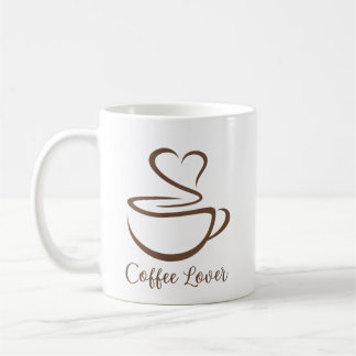 Caneca De Café Caneca Minimalista do Coração do Café Chic