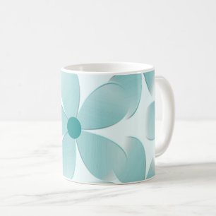 Caneca De Café Caneca. Padrão floral verde.