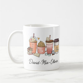 Caneca De Café Caneca Personalizada Dia do Livro e Café – Nome Pe