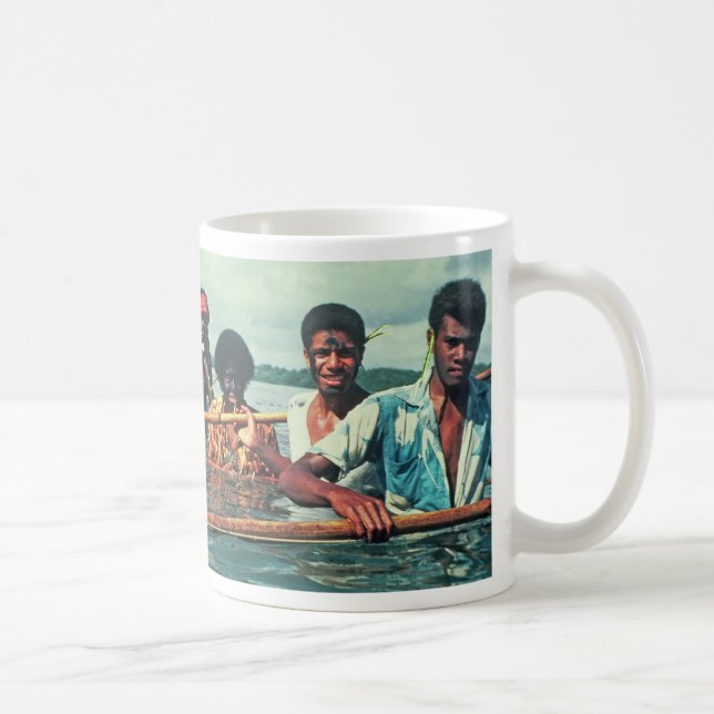 Caneca De Café Caneca, "pescando na vila de Naivuruvuru, Fiji " (Direita)