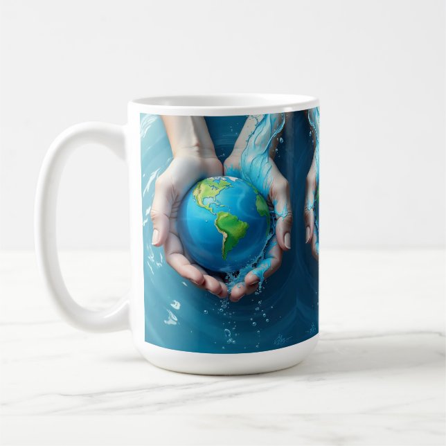Caneca De Café “Caneca Planeta Água Salve a Terra  (Esquerda)