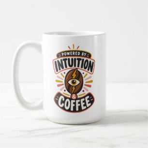 Caneca De Café Caneca Retro Boho Energizada por Intuição e Café