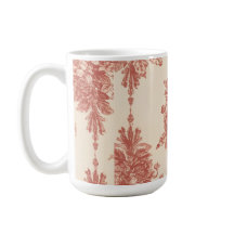 Caneca, Tapeçaria Romântica em Vermelho