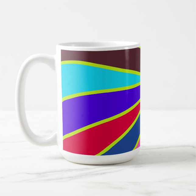 Caneca De Café Caneca, Um padrão vibrante de listras de arco-íris (Esquerda)