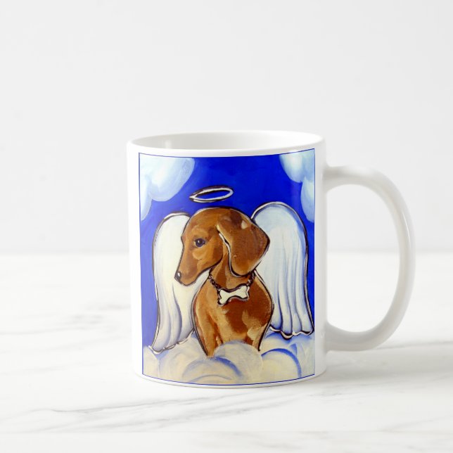 Caneca De Café "Canecas de Anjo Dachshund Lindos" (Direita)