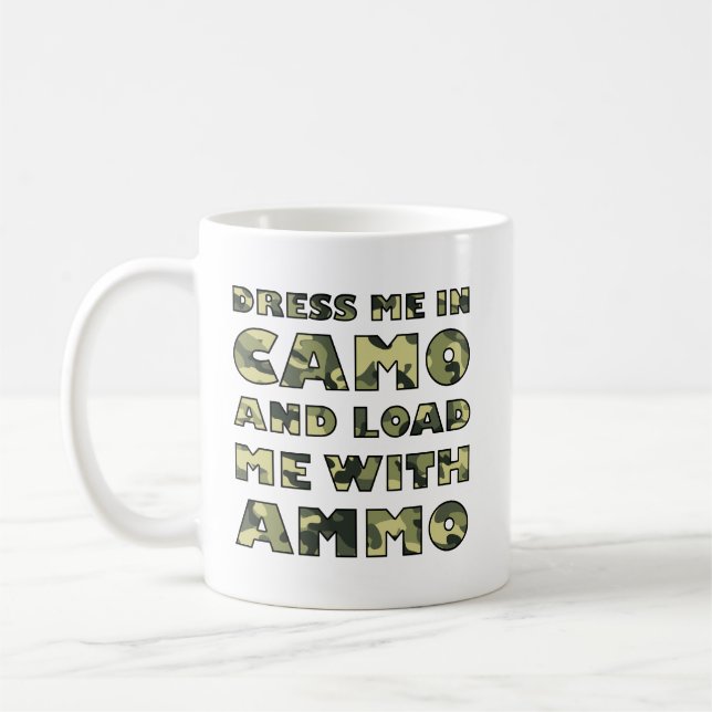 Caneca De Café Caneco Divertido de Caça Camo e Munição (Esquerda)