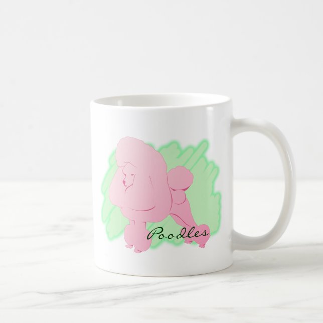 Caneca De Café Canela de Poodle Rosa (Direita)