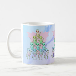 Caneca De Café Caneta de alienígena de Triângulo Rosa
