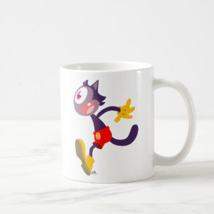 Caneca De Café Caneta de desenho de gato monocular