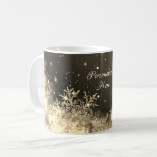 Caneca De Café Caneta de faísca em floco de neve