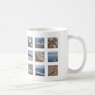 Caneca De Café Caneta de Fotos do Mosaico de Praia