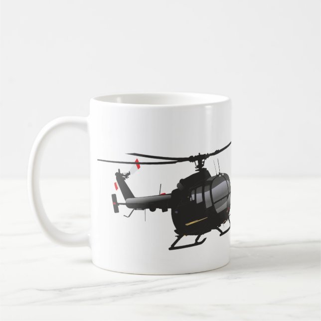 Caneca De Café Caneta de helicóptero preto alemão claro (Esquerda)