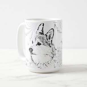 Caneca De Café Caneta de padrão Corgi