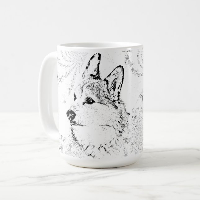 Caneca De Café Caneta de padrão Corgi (Frente Esquerda)