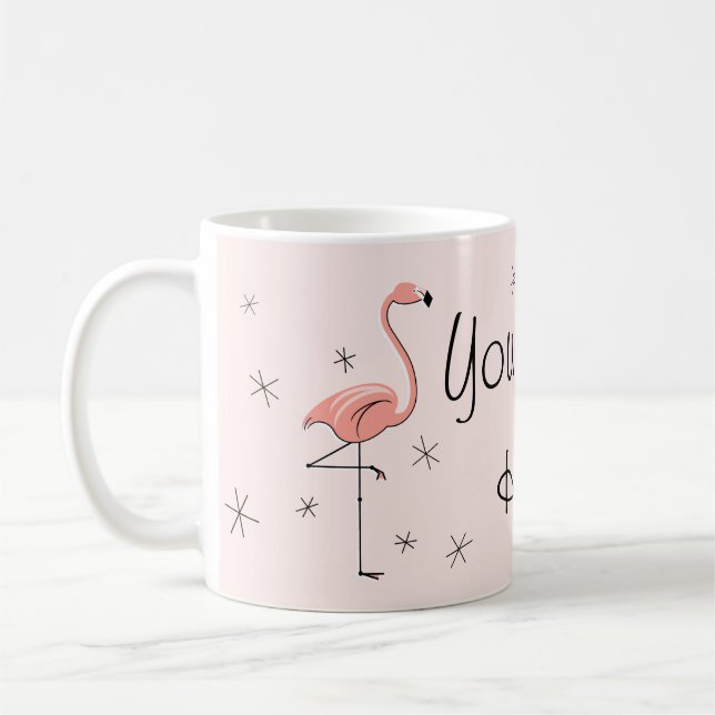 Caneca De Café Caneta de texto rosa Flamingo (Esquerda)
