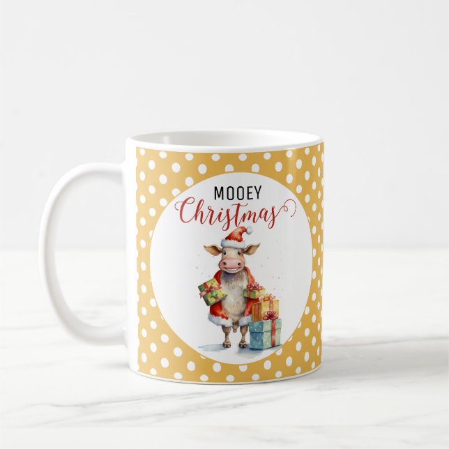 Caneca De Café Caneta de Vaca de Natal (Esquerda)