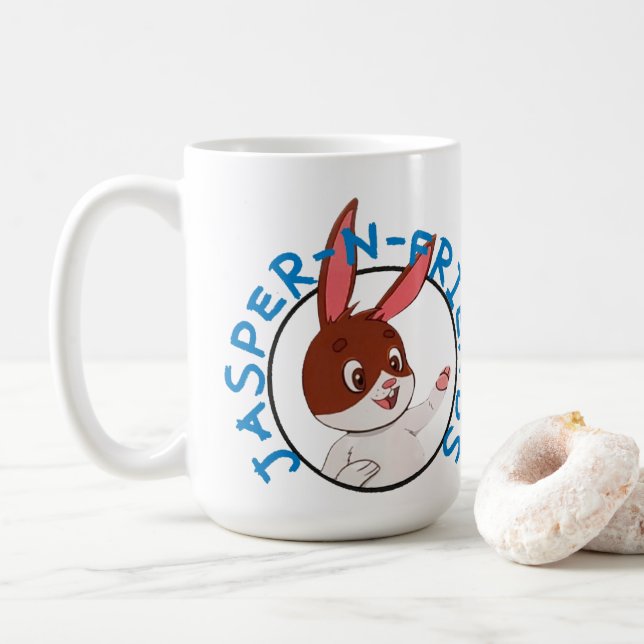 Caneca De Café Caneta do logotipo Jasper-n-Friends (Com Donut)