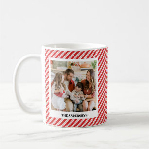 Caneca De Café Caneta Festiva de Candy Foto Vermelha de Natal lis