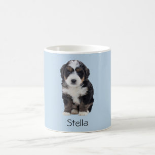 Caneca De Café Caneta Fotográfica Personalizada - Azul Pó com Nom