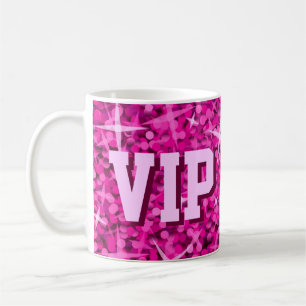Caneca De Café Caneta 'MÃE VIP' rosa brilhante