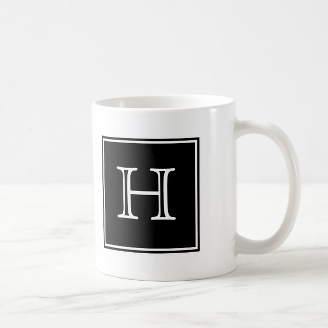 Caneca De Café Caneta Monográfica Preta Quadrada (Direita)