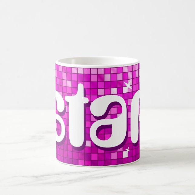 Caneca De Café Caneta 'star' rosa de Azulejos de Disco (Centro)