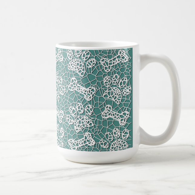 Caneca De Café Canetas de Cães e Ossos, Impressão de Arte Lace Fa (Direita)