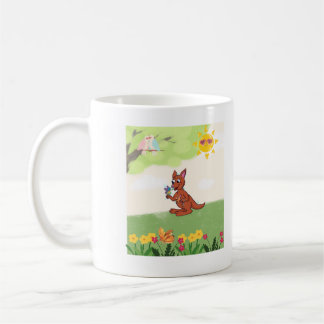 Caneca De Café Canguru feliz na floresta