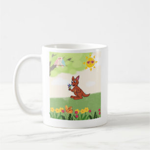 Caneca De Café Canguru feliz na floresta