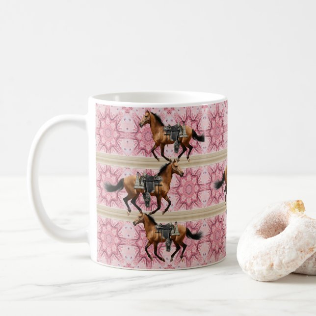 Caneca De Café Cânhamo Floral Rosa (Com Donut)