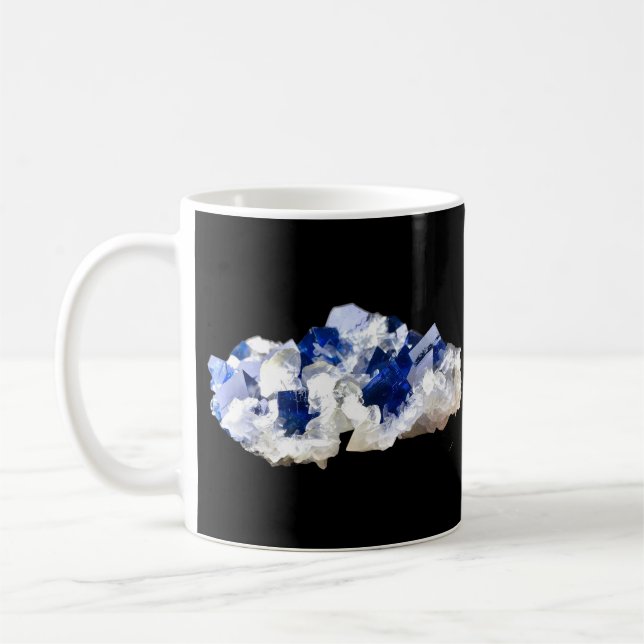 Caneca De Café Canhão Azul Flourite Natural Transparente (Esquerda)