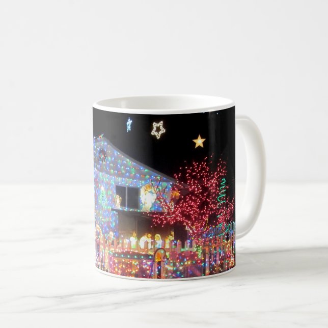 Caneca De Café Canhão das Luzes de Natal (Frente Esquerda)