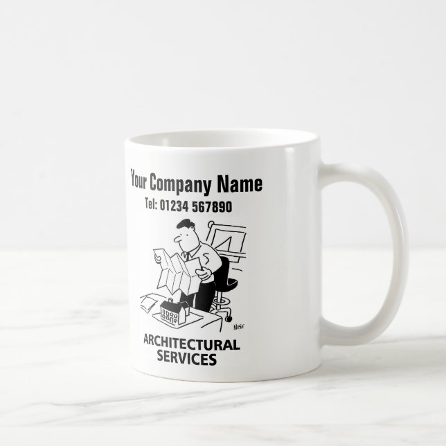 Caneca De Café Canhão de desenho de serviços de arquitetura (Direita)