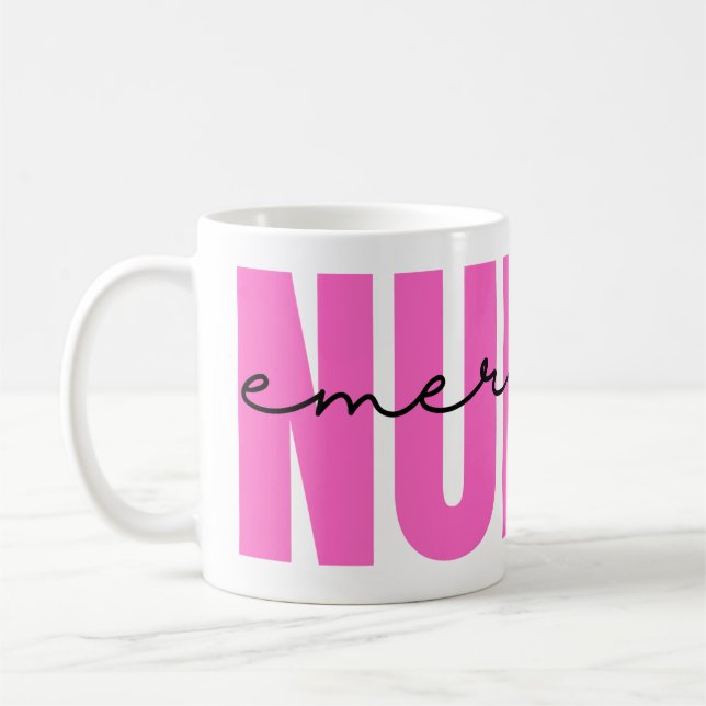 Caneca De Café Canhão de Enfermeira de Emergência Rosa (Esquerda)