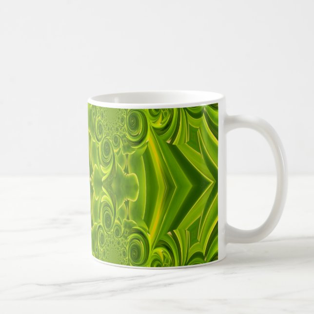 Caneca De Café Canhão de espiral vibrante verde (Direita)