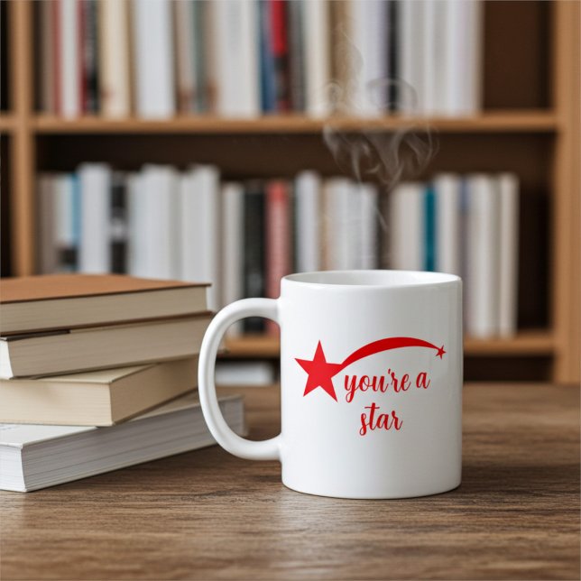 Caneca De Café Canhão de Estrelas Vermelhas Inspiracionais Person (Criador carregado)