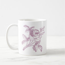 Caneca De Café Canhão de Ilustração de Rosa Mauve