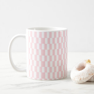 Caneca De Café Canhão de Stripe Rosa e Branco