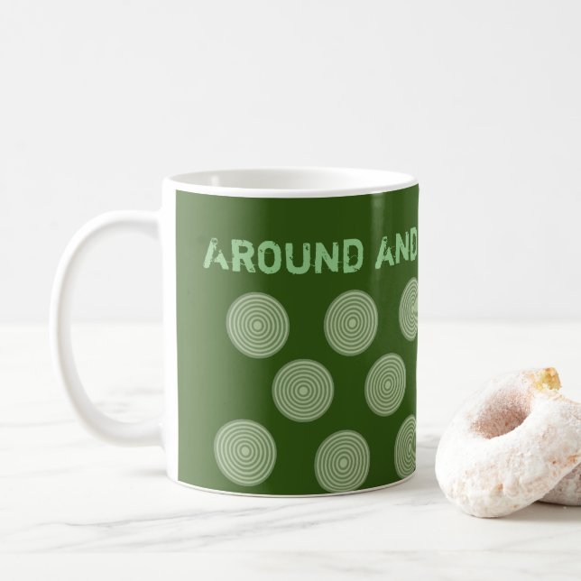 Caneca De Café Canhão em círculos verdes (Com Donut)
