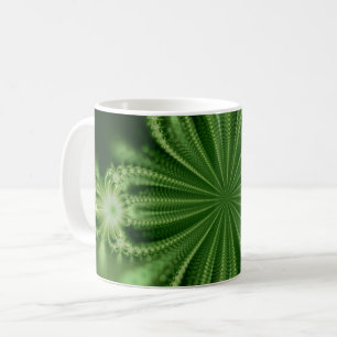 Caneca De Café Canhão Fractal Flor Verde