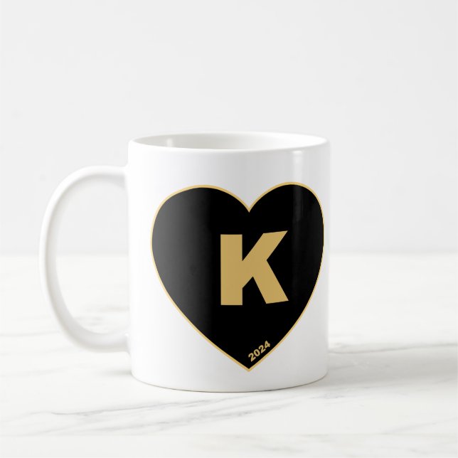 Caneca De Café Canhão K-Heart Preto e Dourado (Esquerda)