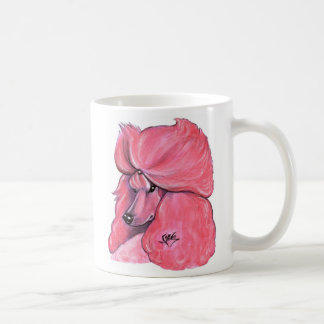 Caneca De Café Caniche padrão cor-de-rosa