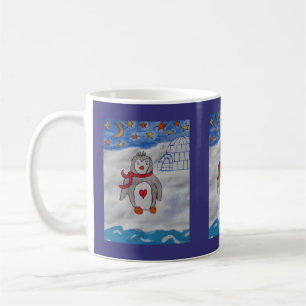 Caneca De Café Canina de Pinguim-Neve Invernal