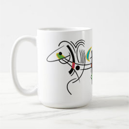 Caneca De Café Canine Dog Abstrato Modern Retro Art Mug