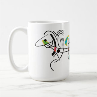 Caneca De Café Canine Dog Abstrato Modern Retro Art Mug