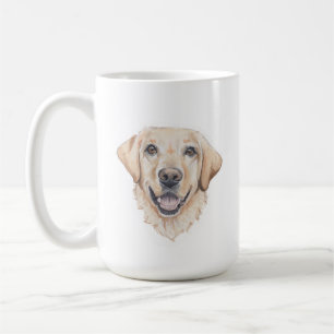 Caneca De Café Canino de Laboratório Amarelo   15 oz