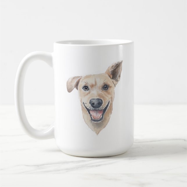 Caneca De Café Canino de Raça Mista | 15 oz (Esquerda)