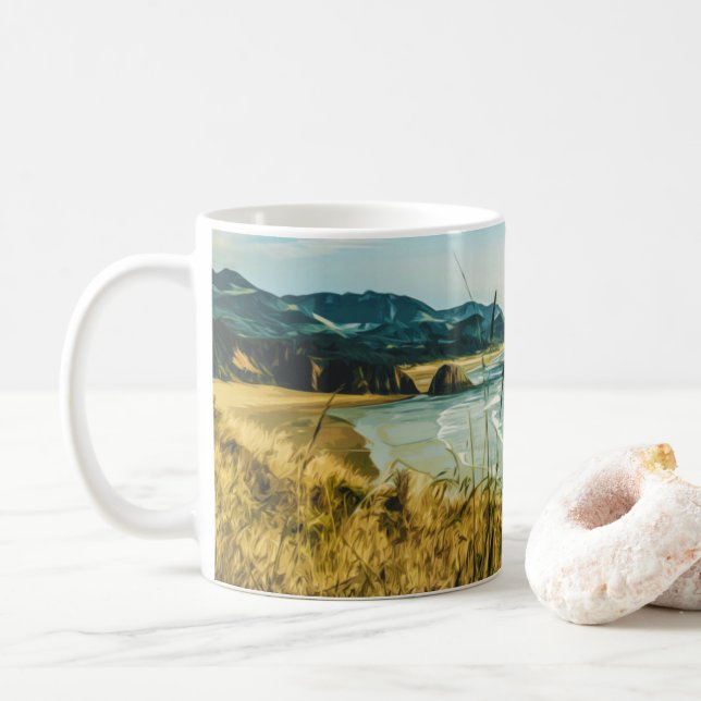 CANECA DE CAFÉ CANNON BEACH - HAYSTACK ROCK - OREGON EUA (Com Donut)