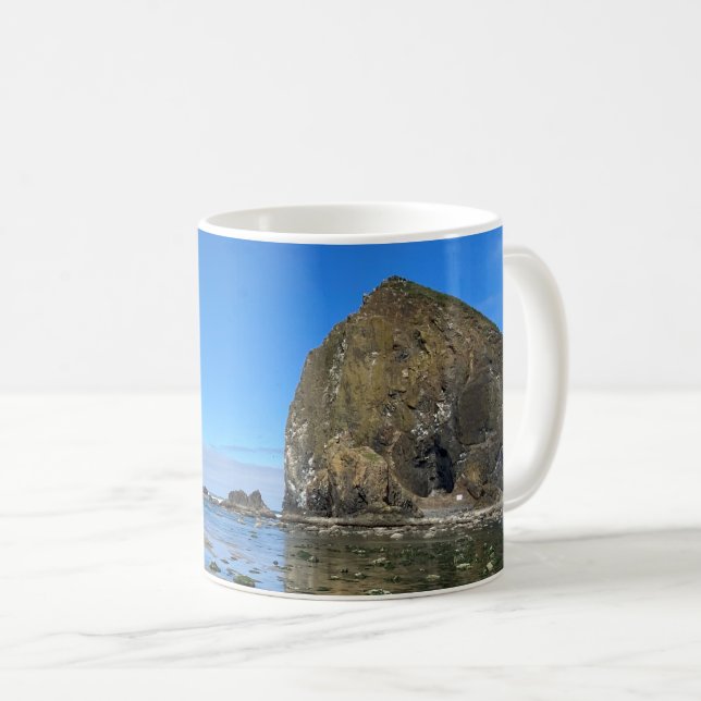 Caneca De Café Cannon Beach Oregon Haystack Rock (Frente Esquerda)