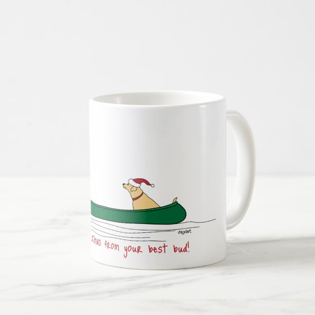 Caneca De Café Canoagem Pup Natal (Frente Esquerda)